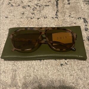 Tortoise Shell Sunglasses with Green Case